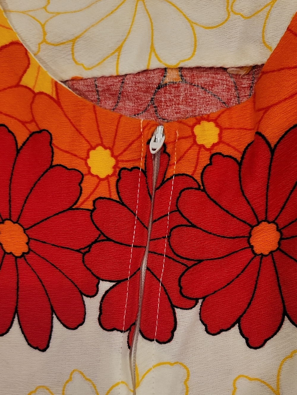 Vintage Ui-Maikai 1960 Mod Maxi Empire Hawaiian Dress Cotton Small - Picture 3 of 10